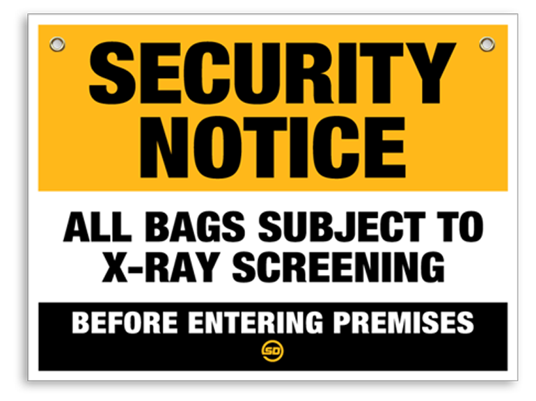 X-ray In Use Sign - Security Detection
